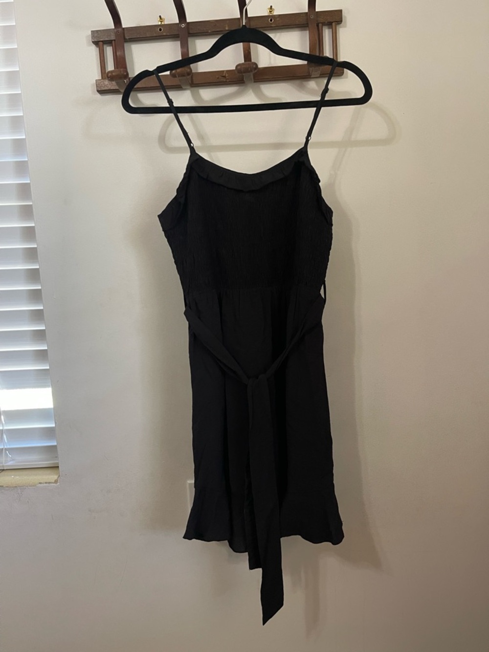 FAVLUX Ruched top black mini dress